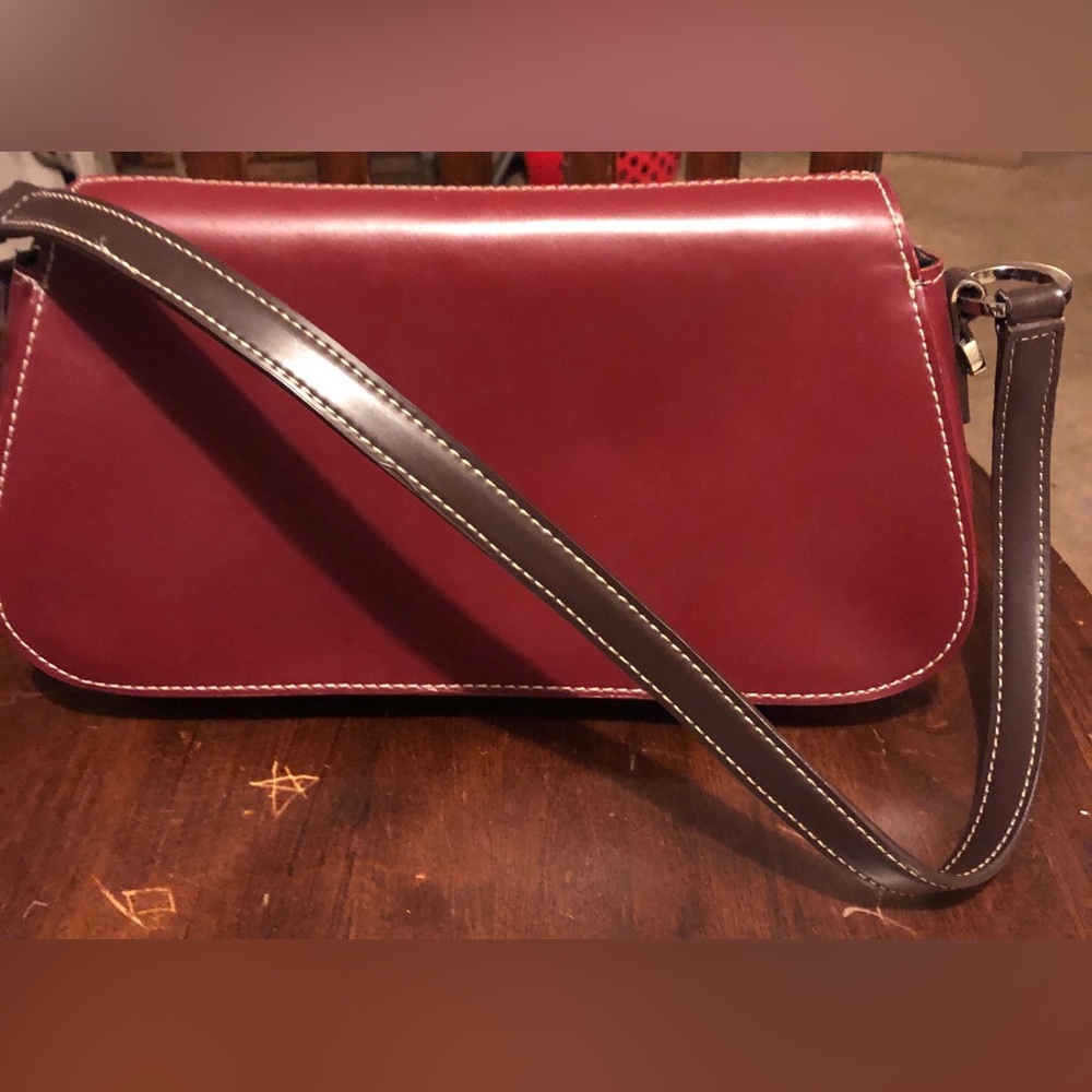 Bright red DKNY shoulder bag